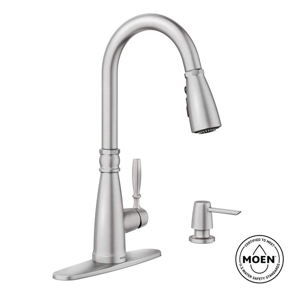 Boman Single Handle Pull-Down Sprayer Kitchen Faucet with Reflex and PowerBoost in Spot Resist Stainless price history on PriceWatchPro