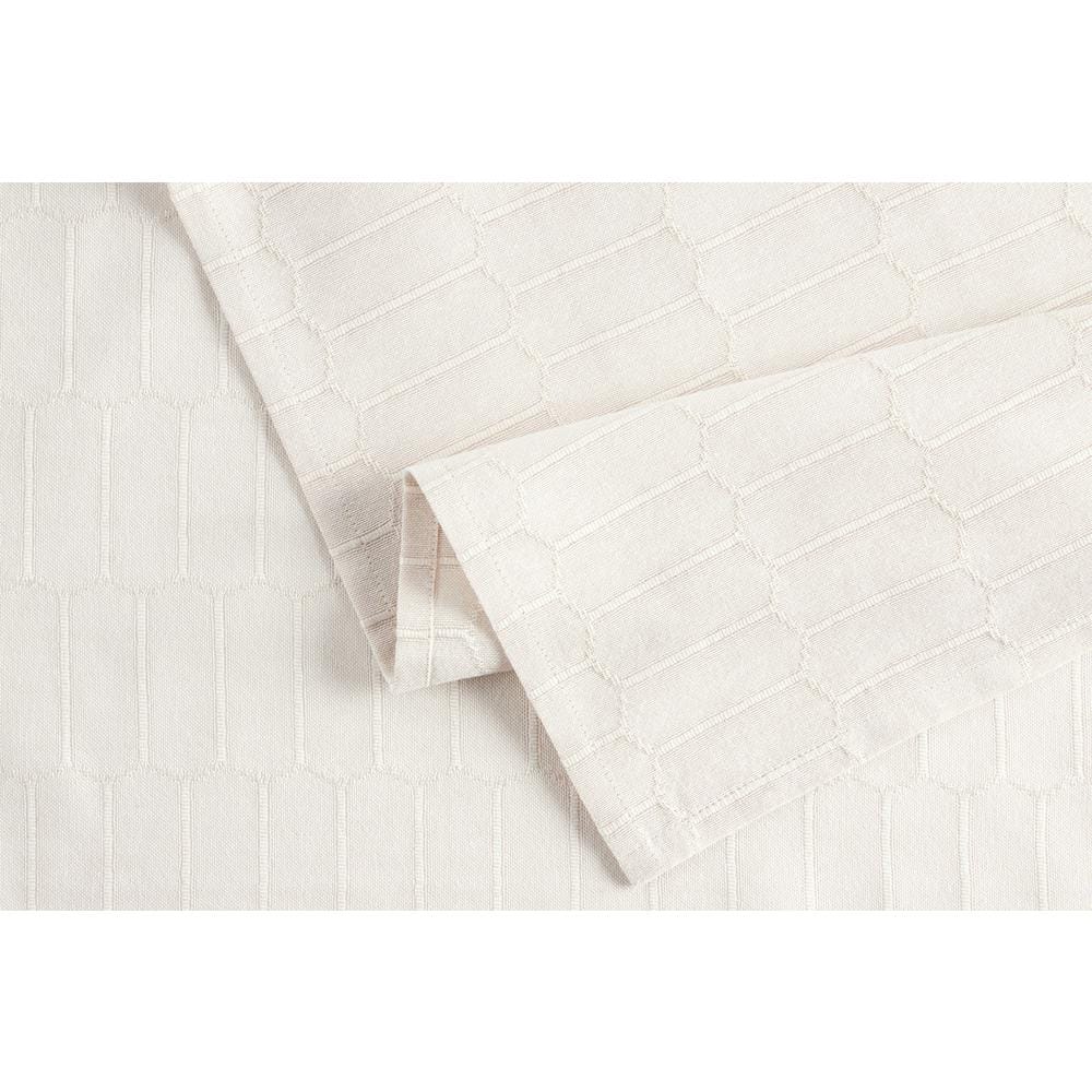 Beige Cotton-Blend Honeycomb Pattern Round Tablecloth