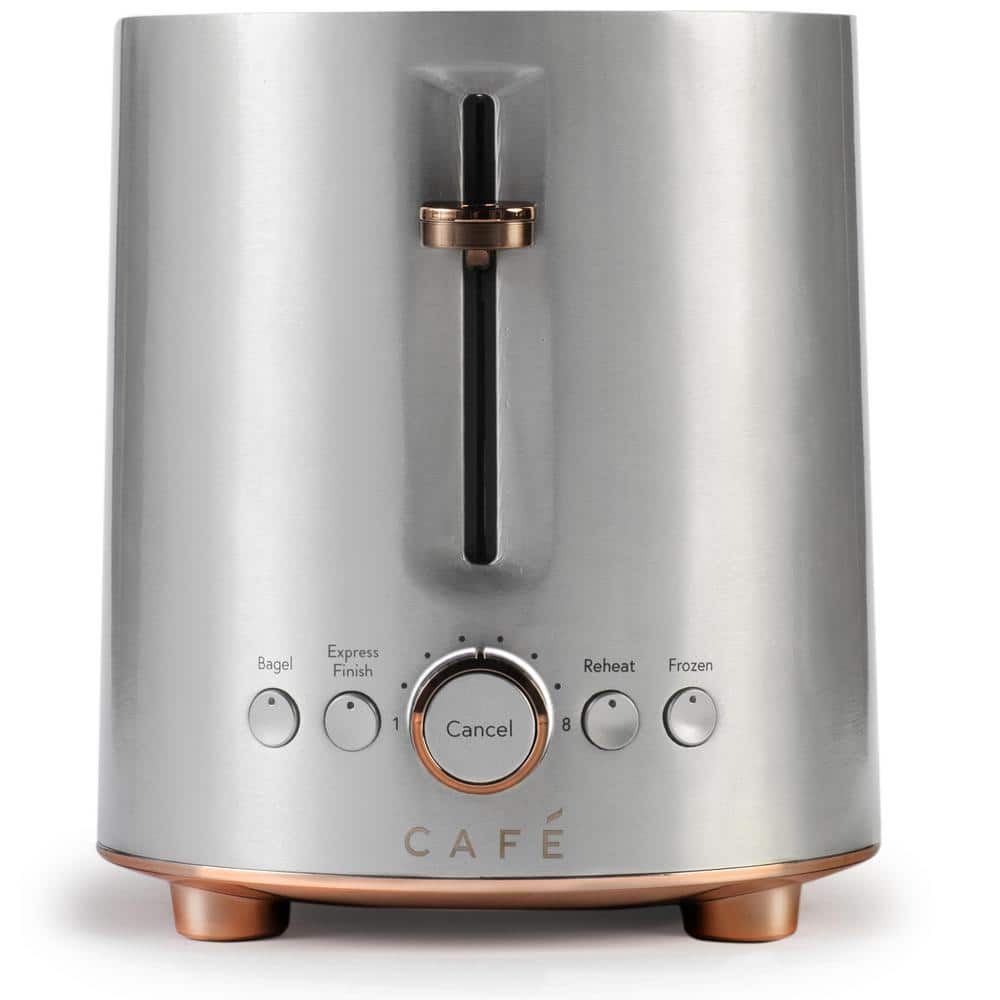 Stainless Steel 2-Slice Toaster with Copper Accents and Wide Slots