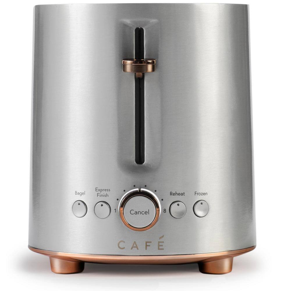 Stainless Steel 2-Slice Toaster with Copper Accents and Wide Slots