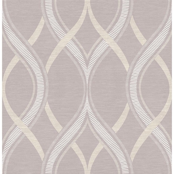 A-Street Prints Frequency Lavender Ogee Lavender Wallpaper Sample
