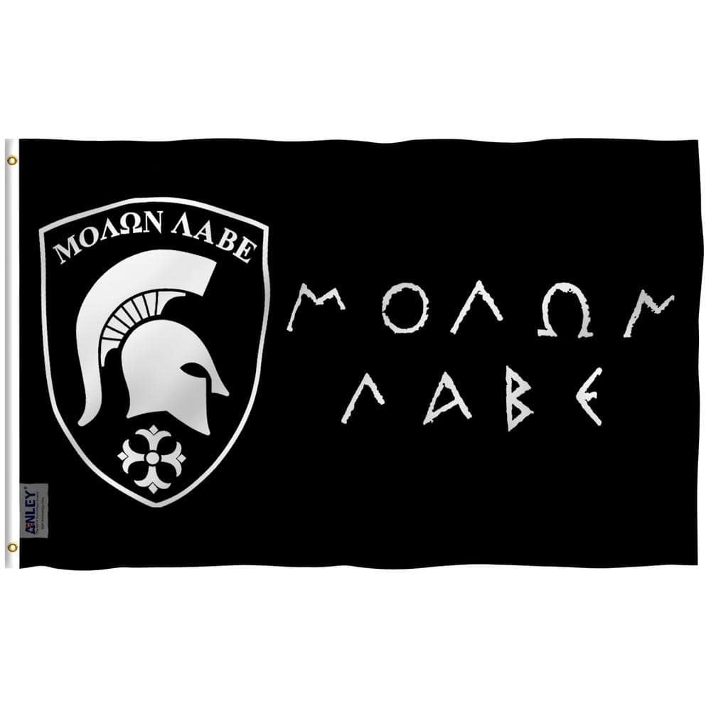 Fly Breeze 3 ft. x 5 ft. Polyester MOLON LABE 2-Sided Flag Banner with Bras