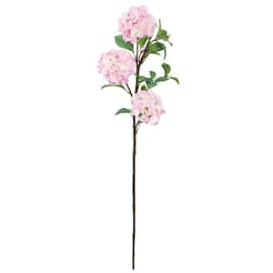 38 in. Deluxe Light Pink Artificial Hydrangea Flower Stem Spray Branch Set of 2