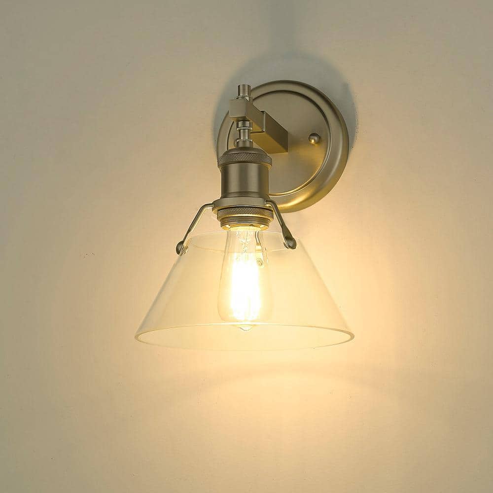 Orwell 10" Industrial Bronze Bath Vanity Light with Clear Shade