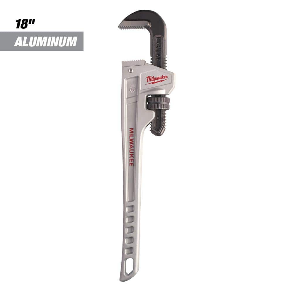 Details about   Milwaukee 18 in Aluminum Pipe Wrench Overbite Hardened Jaw w/ Dual Coil Springs 