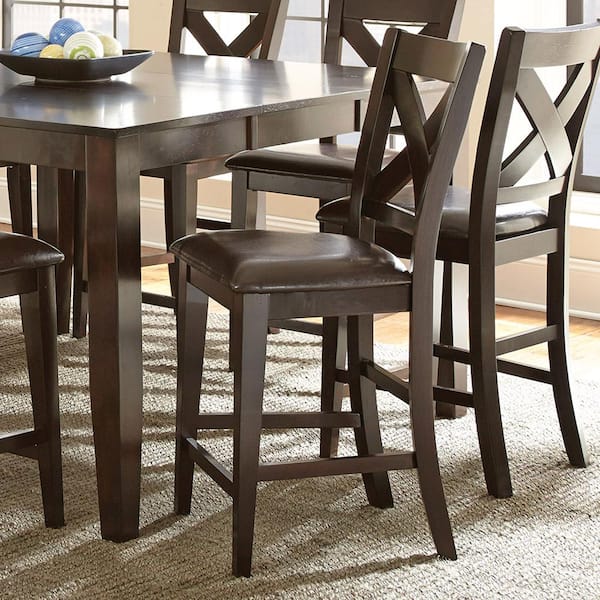 Crosspointe 43 in. Dark Espresso Counter Chair (Set of 2)