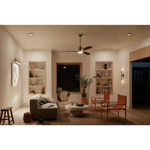 Ridley II 60 in. Indoor Natural Brass Downrod Mount Ceiling Fan with Integrated LED with Wall Control Included
