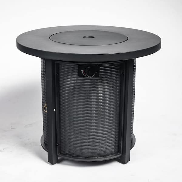 JUJABU 32 in. 40000 BTU Round Steel Fire Pit Outdoor Fire Table