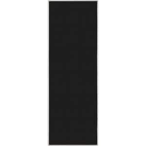 Black 20 in. x 5 ft. Runner Flat-Weave Plain Solid Modern Area Rug