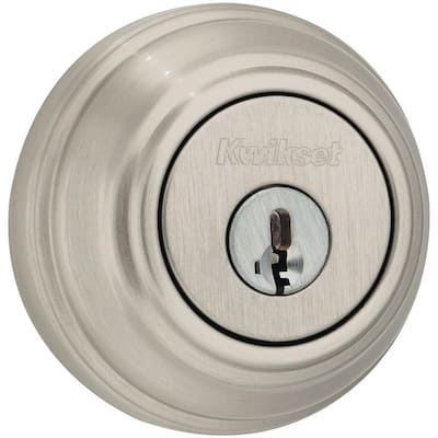 Satin Nickel Double Cylinder Deadbolt featuring SmartKey Security
