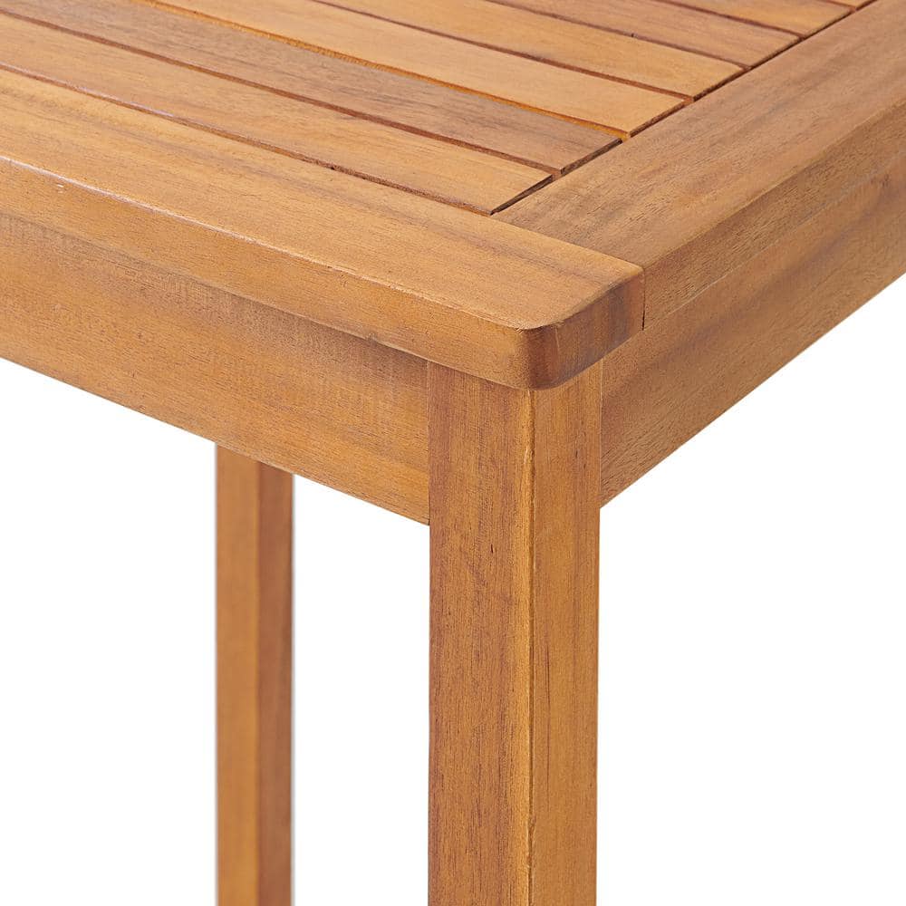 Brandon 3-Piece Natural Acacia Wood Outdoor Bar Height Bistro Set