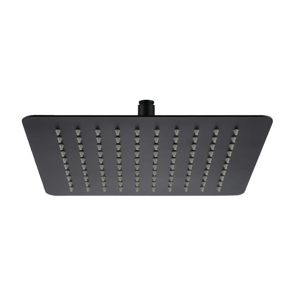 10" Matte Black Stainless Steel Square Rain Shower Head