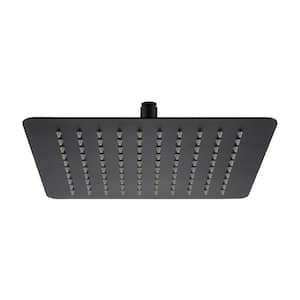 1-Spray Pattern with 2.5-GPM Square 10 in. Ceiling Mount Rain Fixed Shower Head in Matte Black