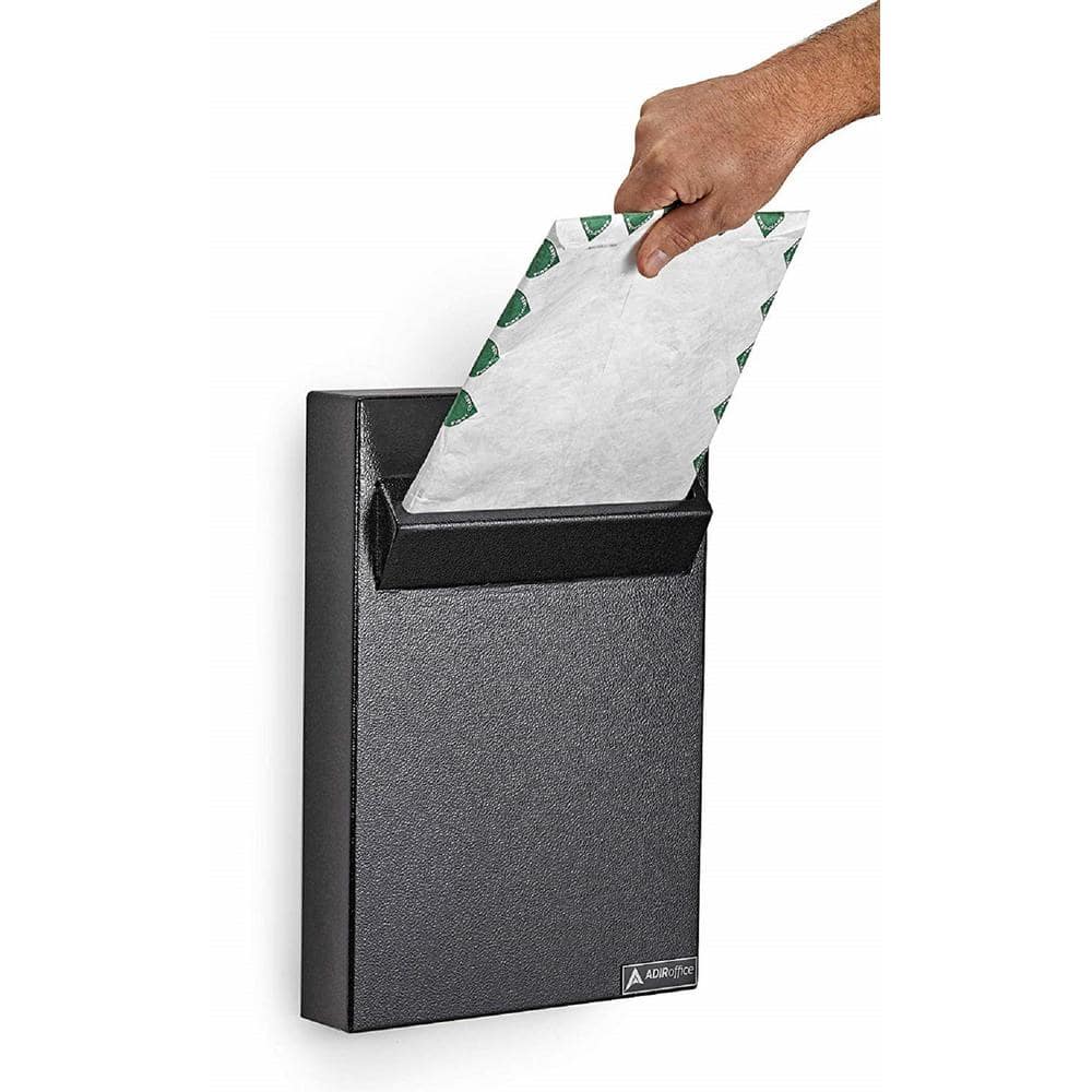 Black Heavy Gauge Steel Wall Mounted Lockable Drop Box