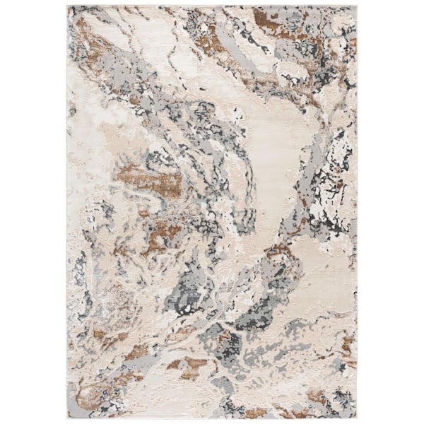 Aura 7 ft. x 10 ft. Beige/Gray Abstract Area Rug