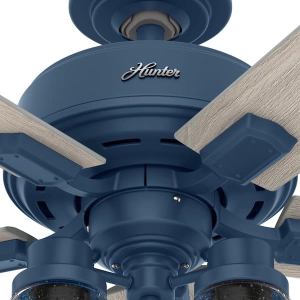 Hunter Hartland 44 in. LED Indoor Indigo Blue Ceiling Fan with