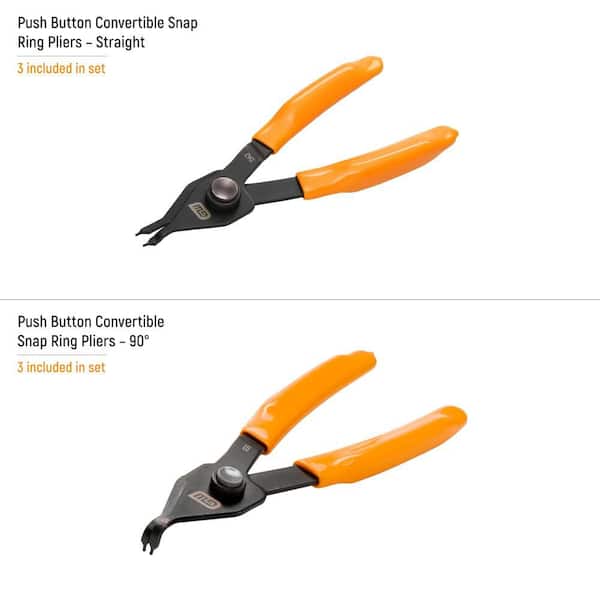GEARWRENCH Convertible Push Button Snap Ring Pliers Set in Foam
