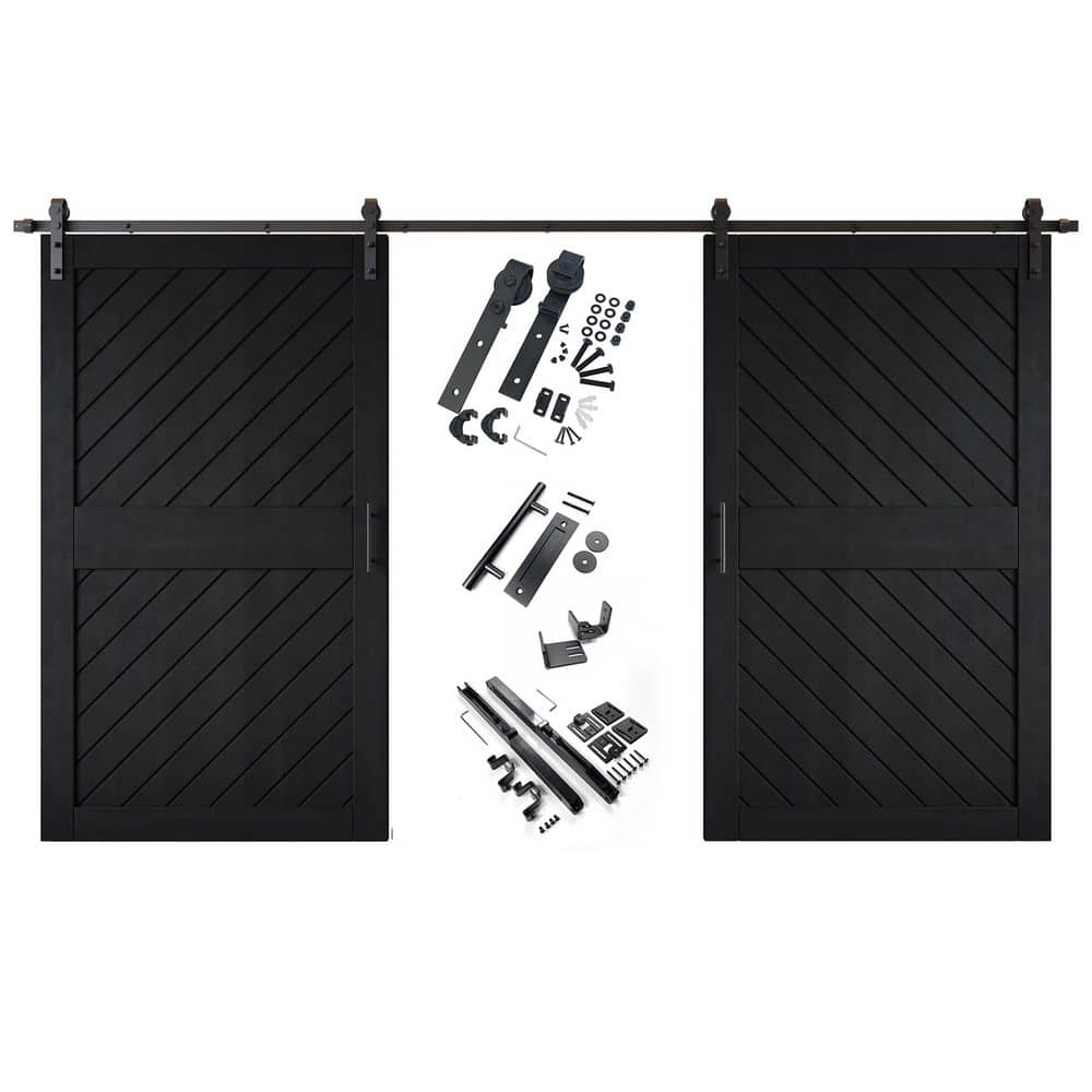 HOMACER XT1 50 in. x 84 in. C-Panel Black Slanted Stripe