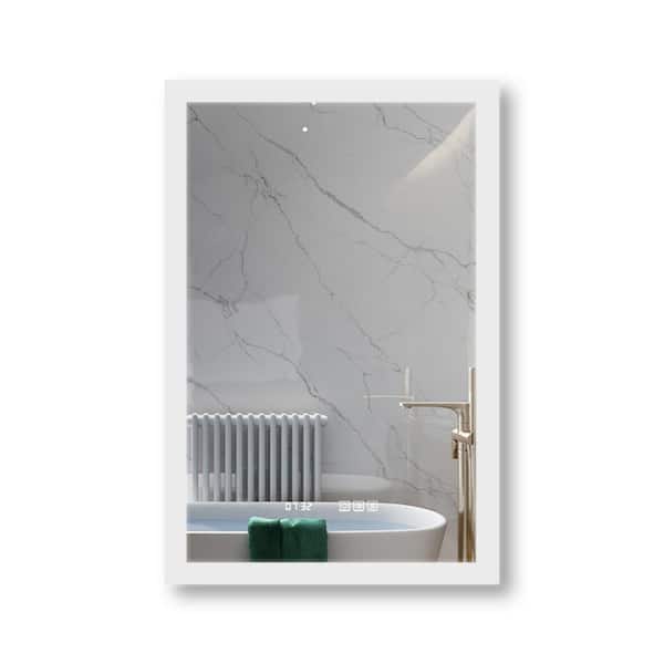 Dimakai 36 in. W x 24 in. H Frameless Rectangular Wall-Mount LED Light Bathroom Vanity Mirror