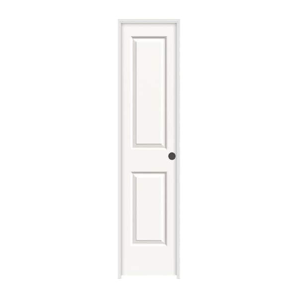JELD-WEN 18 in. x 80 in. Cambridge White Painted Left-Hand Smooth Solid Core Molded Composite MDF Single Prehung Interior Door