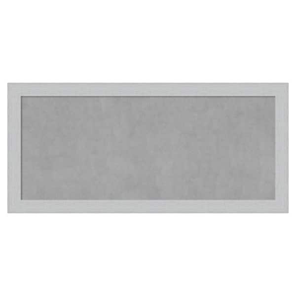 Amanti Art Shiplap White 52 in. x 24 in Framed Magnetic Board