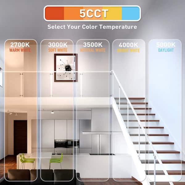 Flexinstall LED 8 in. White Disklight Recessed Ceiling Light for Home with 5CCT + DuoBright Dimming