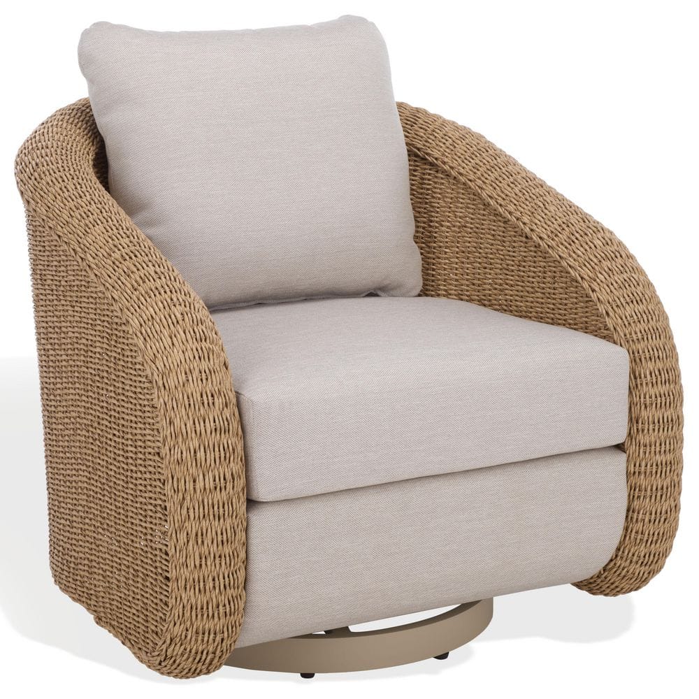 Jilina Swival Wicker Outdoor Lounge Chair with Beige Cushion price history on PriceWatchPro