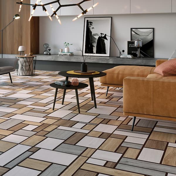 Llama Mondrian 25-5/8 in. x 25-5/8 in. Porcelain Floor and Wall Tile (13.83 sq. ft./Case)