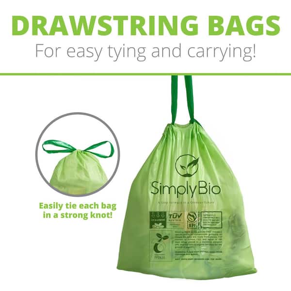 SUPERBIO Compostable 33 Gallon Garbage Bags, Unscented Strong