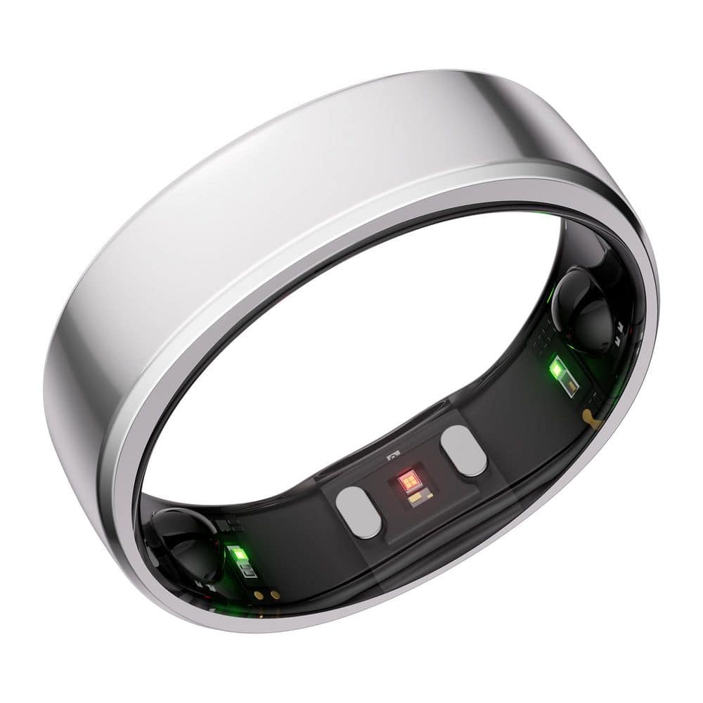 Gen 2 Size 13 Ultra-Thin Smart Ring with Sleep Apnea Monitoring and Health Tracking in Future Silver