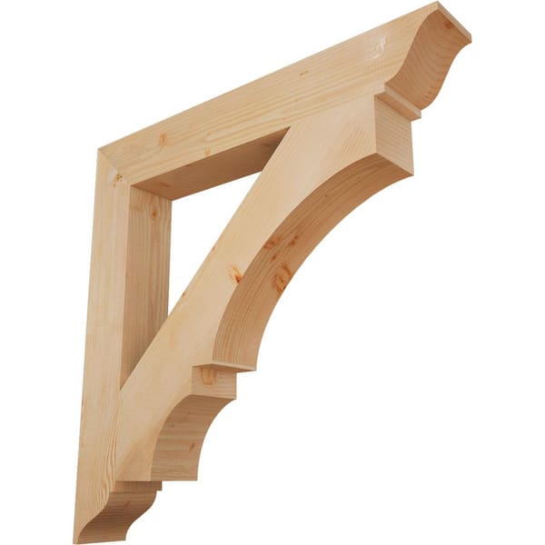 Ekena Millwork 5.5 in. x 42 in. x 42 in. Douglas Fir Balboa Traditional Smooth Bracket