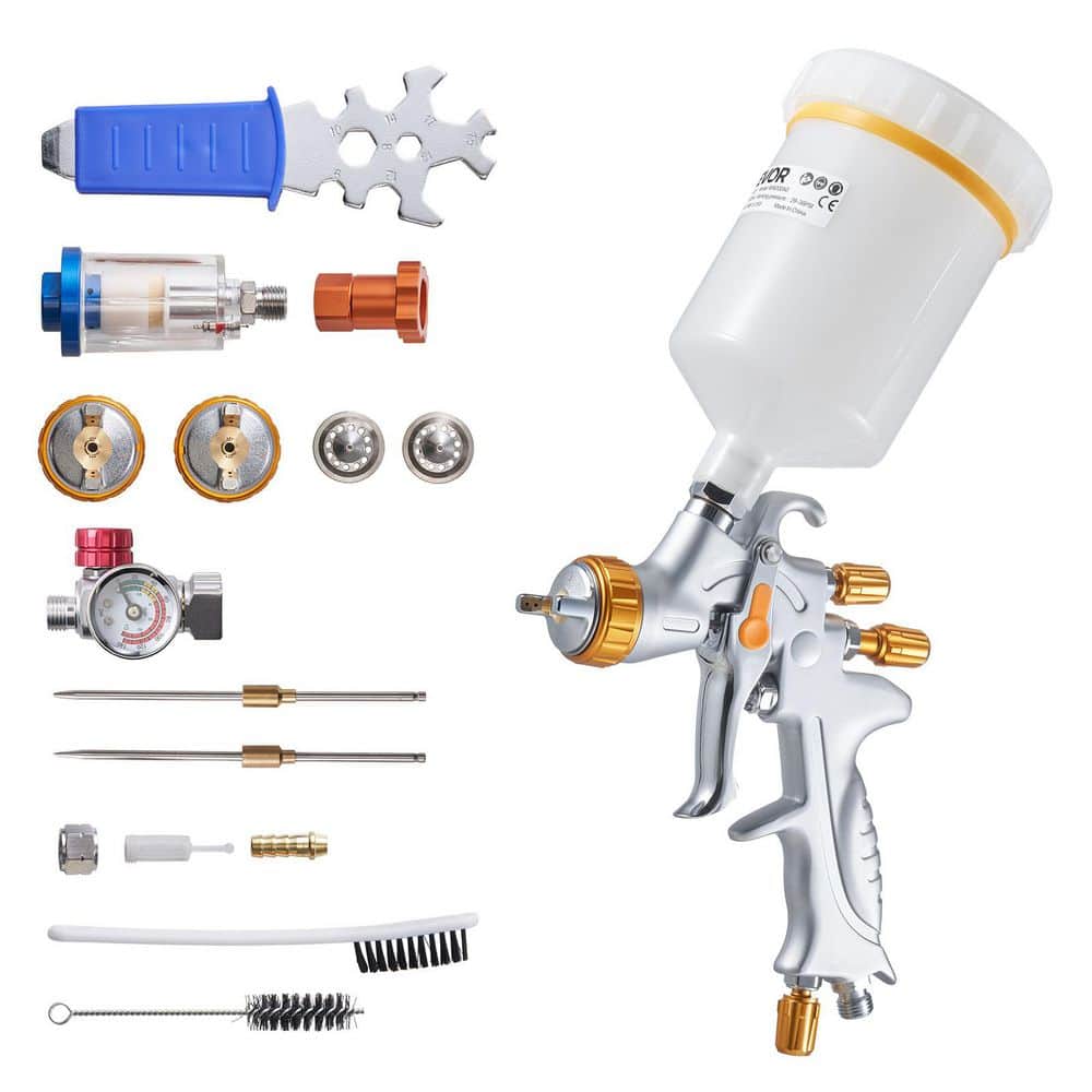 HVLP Air Spray Gun, Gravity Feed Paint Sprayer with 3-Nozzles (1.3/1.4/1.7 mm) 600 ml Capacity Air Regulator for Primers price history on PriceWatchPro