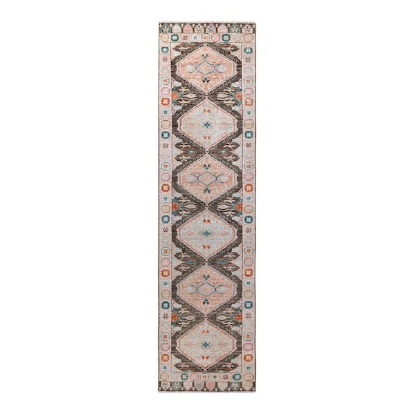 Solo Rugs Oushak One-of-a-Kind Traditional Brown 3 ft. x 12 ft. Hand Knotted Tribal Area Rug