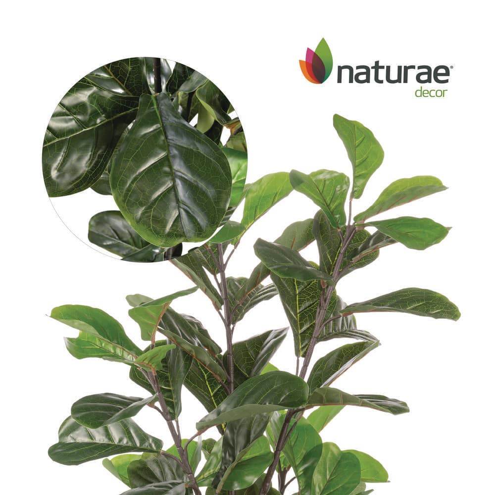 47" Green Plastic Fiddle Leaf Fig Potted Floor Plant