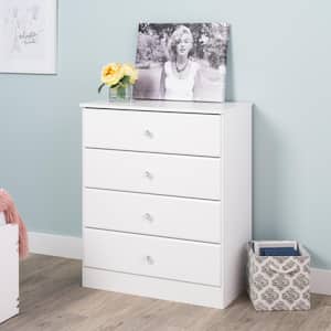 Astrid 4-Drawer Crystal White Chest of Drawers
