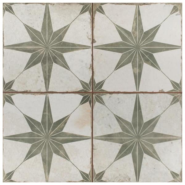 Kings Star Sage 9 in. x 9 in. Ceramic Floor and Wall Take Home Tile Sample