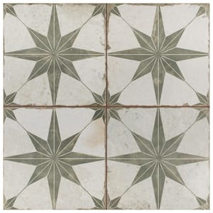 Kings Star Sage Encaustic 17-5/8 in. x 17-5/8 in. Ceramic Floor and Wall Tile (11.02 sq. ft./Case)