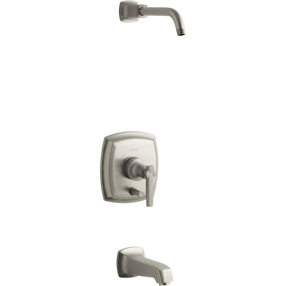 KOHLER Margaux Lever 1-Handle Wall-Mount Trim Kit in Vibrant Brushed Nickel with Push Button Diverter (Valve Not Included)