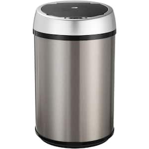 12 l/3.1 Metal Household Gal. Trash Can with Sensor Lid in Silver