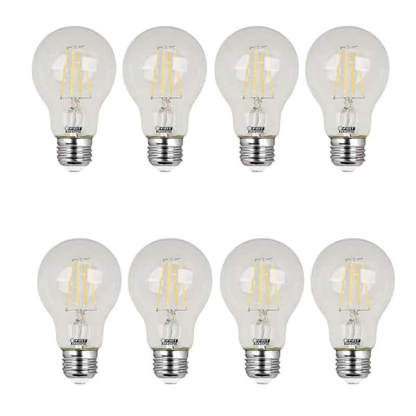 Feit Electric 40W Equivalent Soft White (2700K) A19 Filament LED Clear Glass Light Bulb (8-Pack)