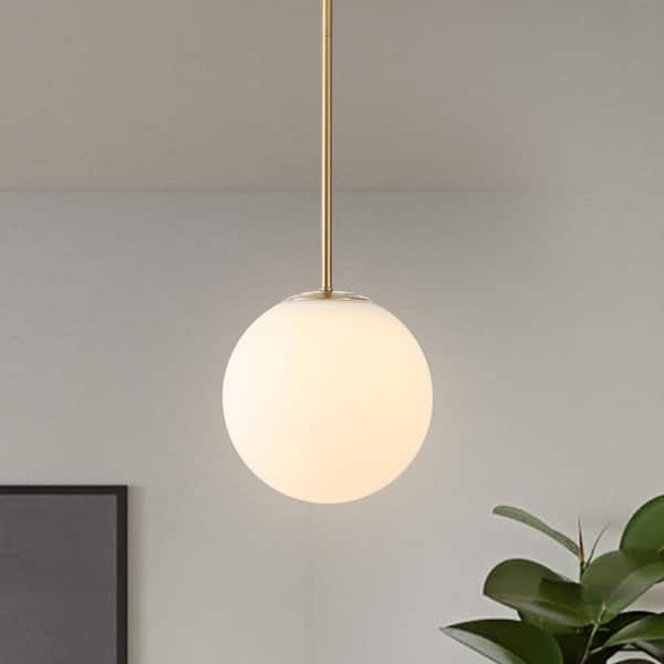 LWYTJO 1-Light Brown Globe Pendant Lighting Fixture with Glass