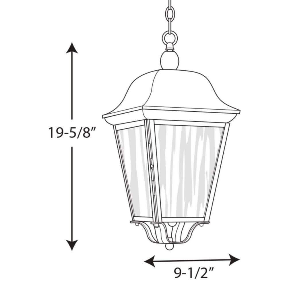 Kiawah Black 20" Outdoor Hanging Lantern with Seeded Glass