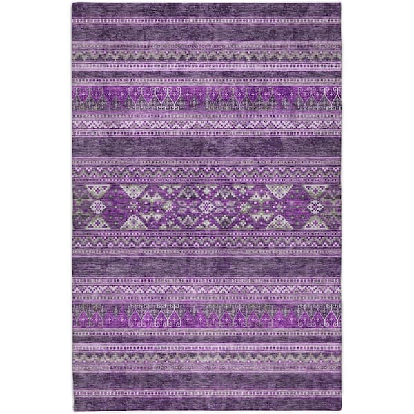 Dream Shag Premium Machine Washable Abstract ADS714 Purple 10 ft. x 14 ft. Area Rug