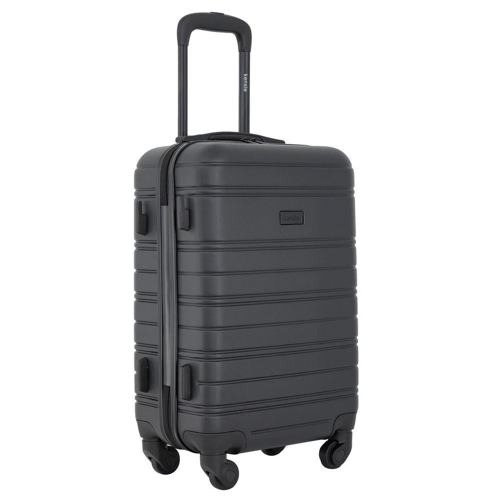 Kensie 20 in. Black Rolling Hard Case Carry-On with Luggage Tag KN