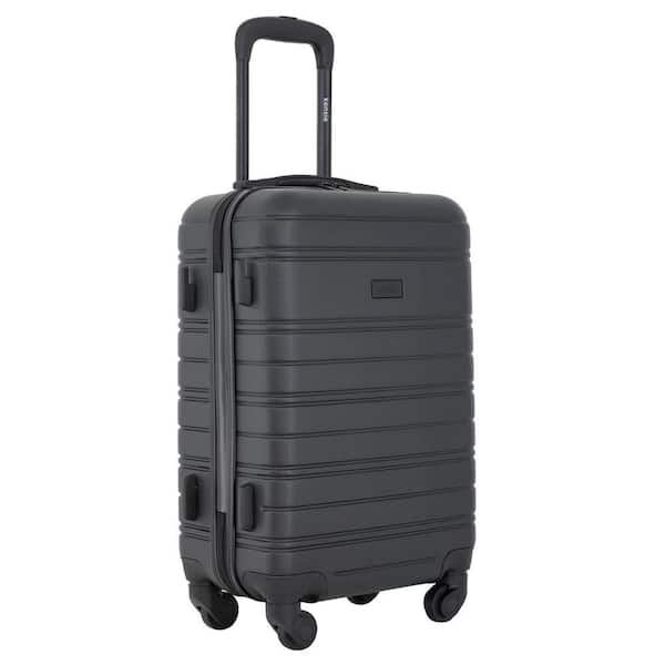 Kensie 20 in. Black Rolling Hard Case Carry-On with Luggage Tag KN Kensie 20 in. Black Rolling Hard Case Carry-On with Luggage Tag KN