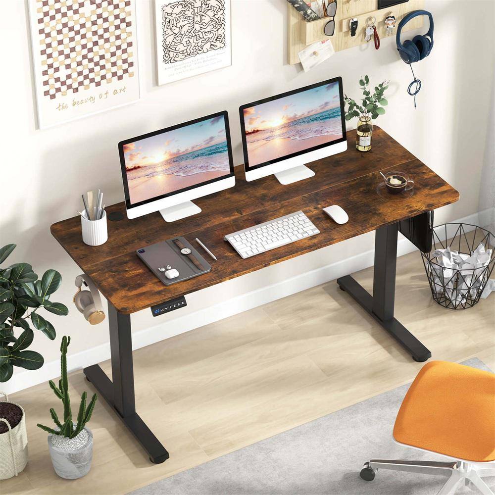 55in Brown Wood Electric Standing Desk - rated 3 stars from 1 reviews