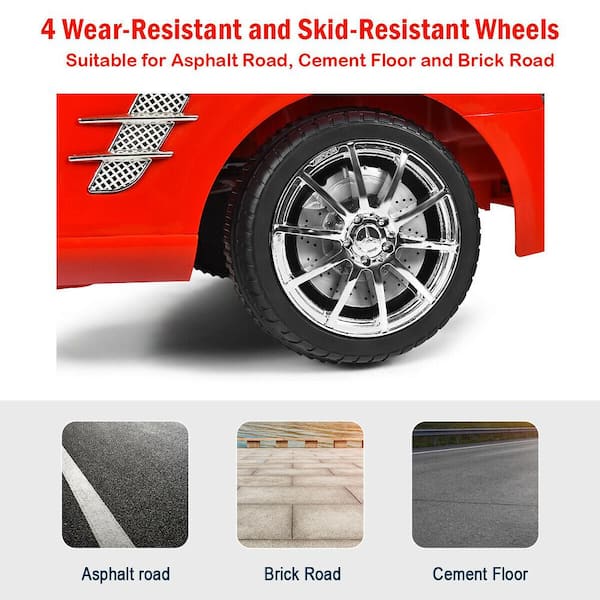 Mercedes Benz SLS Red Electric R/C mp3 Kids Ride On Car Battery Toy