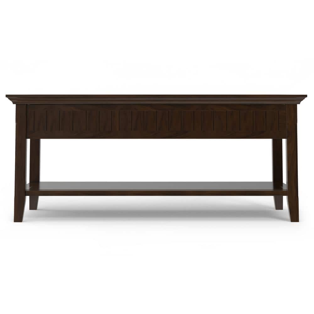 Brunette Brown Wood Lift-Top Coffee Table with Storage