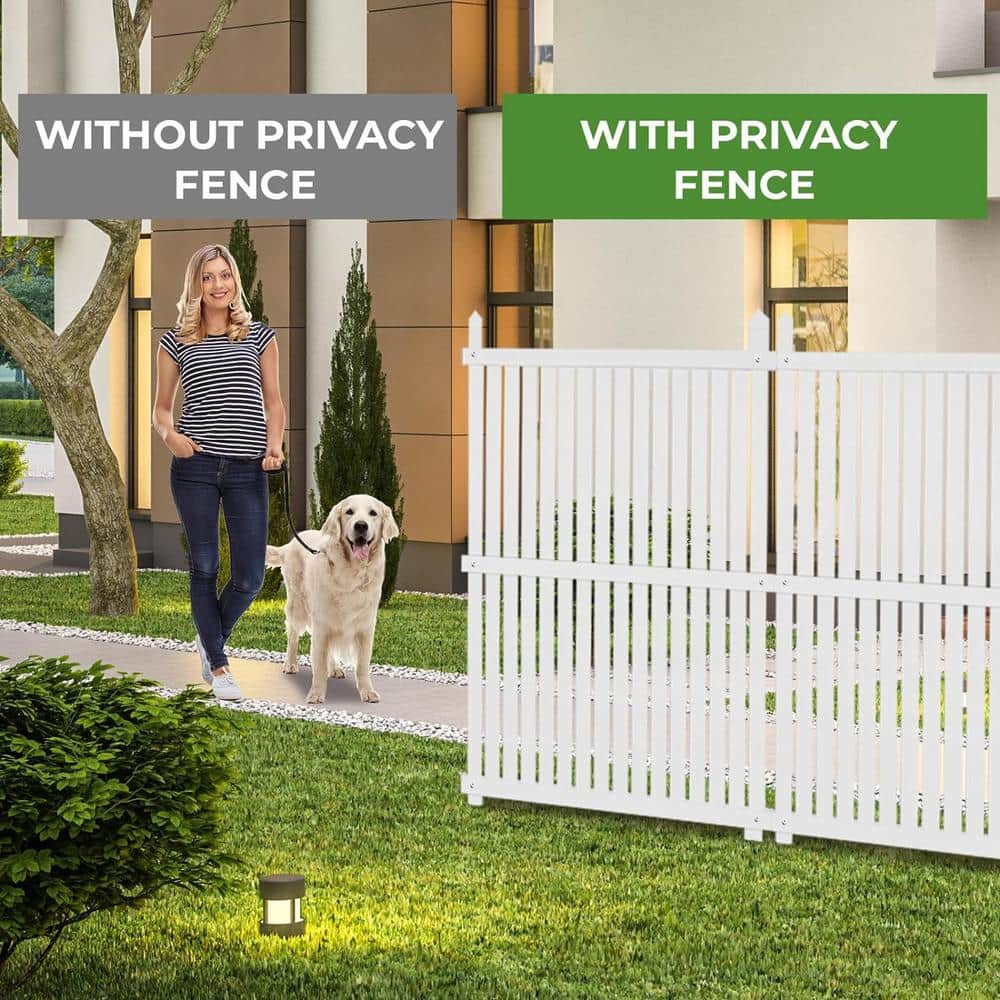48" White Vinyl Privacy Fence Panels for Outdoor Use