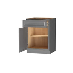 Keyport Shaker 24 in. W x 24 in. D x 34.5 in. H in Charcoal Plywood Tool-Free Ready To Assemble Base Kitchen Cabinet